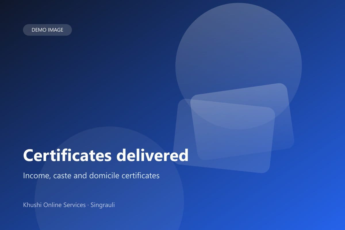Certificates delivered — Income, caste and domicile certificates